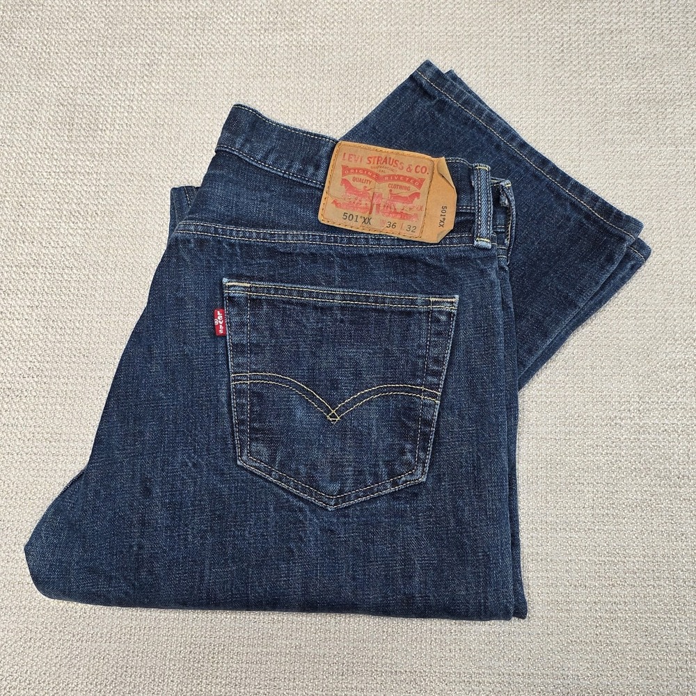 Levi's 501xx Original Fit Jeans Men's 36x32 Button Fly Classic Straight Leg Blue